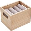 noTrash2003 Set di 4 asciugamani per ospiti in cotone 300 g/m², in scatola di legno, 31 cm x 28 cm, asciugamano in tre assorbenti, ad asciugatura rapida e decorativo (grigio chiaro)