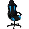 Tufkiss Coprisedia da gaming, antigraffio, 4 pezzi, elasticizzati, per sedia da ufficio, sedia girevole, con braccioli, per gamer (senza sedia) (blu, stile 2)
