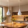 LEDSone Modern Industrial Teardrop Hanging Ceiling Light Pendant Lamp, Eyeball Design Modern Light Shades E27 UK Lamp Fixture (Bianco - Confezione da 2)