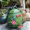 CIRONI Simpatici Ornamenti a Forma di Rana da Giardino, pattumiera a Forma di Rana per Animali all'aperto con Coperchio, pattumiera Decorativa in Metallo per pattumiera per Cortile di casa