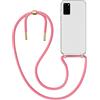 MyGadget Cover per Samsung Galaxy S20 Plus - Custodia con Corda - Case con Cordino Trasparente Antiurto con Laccio | Tracolla - Practical Stylish - Rosa