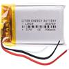 Liter energy battery Batteria a 3 cavi 303759 LiPo 3.7V 700mAh 2.59Wh 1S 5C Liter Energy Battery Ricaricabile con PCM termistore NTC Smartwatch Elettronica - Non adatto per Radiocomando 61x37x3mm (3P|700mAh|303759)