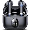 QXQ Cuffie Bluetooth, Auricolari Bluetooth 5.4 Hi-Fi Stereo con 4 ENC Mics, 40 Ore Mini Cuffie Wireless Cancellazione Rumore Cuffiette Bluetooth, Cuffie Senza Filo per Android/iOS, Nero Lucido
