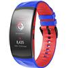 NotoCity Compatibile con Cinturino Gear Fit 2 / Gear Fit 2 PRO Sostitutivo in Silicone Cinghia (L, Blu Reale+Rosso)