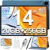TECLAST T70 Tablet 14 Pollici Helio G99 Gaming Tablets, 2.2GHz Octa-Core, 20GB RAM+256GB ROM(TF 8TB), 10000mAh/18W, Dual SIM 4G LTE+5G WiFi, Android Tablet con Custodia+Penna, Widevine L1/GPS/13MP/OTG