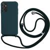 2NSPDRGNI Cover con Collana Compatibile con Samsung Galaxy A14 5G,Case con Laccio per Il Collo Custodia con Cordino,Soft silicone Verde scuro
