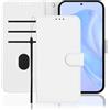 IMEIKONST per Samsung Galaxy S26 FE Custodia a portafoglio bianco YBP1 | Custodia a libro in pelle PU con chiusura magnetica, antiurto, con 3 scomparti per carte di credito