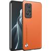 HAFFAN Custodia Cover Protettiva per Cellulare per Redmi Note 11 Pro (4G) / 11 Pro 5G / 12 Pro (4G) / 11E Pro (6.67 inches), Stile Similpelle - Arancia