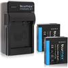 Blumax 2 batterie 700 mAh 7,2 V 5 Wh + caricatore alimentatore di rete sostituisce Panasonic DMW-BLH7 / DMW-BLH7E / DMW-BLH7PP compatibile con Lumix DMC-GM1 / DMC-GM5 / DMC-GF7