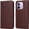 YUXING Cover per Xiaomi Redmi Note 17 Pro 5G, Custodia a Libro in Pelle | Portafoglio, Blocco RFID, Porta Carte e Tasca Contanti, Chiusura Magnetica, Supporto, Antiurto-Marrone
