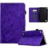 Generic Custodia in pelle per Kindle Fire 7 2019/2017/2015, custodia protettiva per tablet Fire 7 (9a/7a/5a generazione), custodia protettiva per tablet con slot per schede/spegnimento automatico (viola)