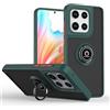 RankOne Custodia per Motorola Moto g56 5G (6.72 Inches), Staffa ad Anello Base di Aspirazione Magnetica Cover per Cellulare Trasparente Opaca - Verde scuro