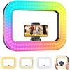 Zeadio Luce Anulare RGB Portatile per Selfie, Luce di Riempimento Video Regolabile Dimmerabile, 3 Modalità di Illuminazione, per Telefono, Fotocamera, Vlog, TikTok, Dirette Live, Trucco ecc
