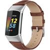 KoGiio Pelle Cinturino Compatibile con Fitbit charge 6/5, Cinturino di Ricambio a Sgancio Rapido per Uomo e Donna, Cinturino Smartwatch per Fitbit charge 6/5 - Marrone