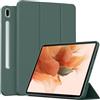 MGUEIAO Cover Compatibile con Samsung Galaxy Tab S7 FE 12.4, Custodia in Pelle PU Ultrasottile con Supporto Trifold, Retro in TPU Morbido, Antiurto - Green