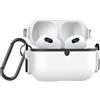 MyGadget Cover Rigida Compatibile con Apple AirPods 3 Generazione - Custodia per Cuffie Auricolari con interno in silicone e apertura a scatto - Bianco