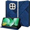Bemoloon Custodia in PU con RFID per Xiaomi Redmi Note 15 4/5G Cover 2510DRA23E, Chiusura Magnetica con Tasche per Carte, Geometria Blu
