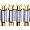 SOUNDFAM Connettore RCA Femmina a Femmina Adattatore Audio video - 4 Pezzi, Grigio