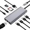 SZPACMATE USB C HUB, adattatore USB C 10 in 1, docking station con HDMI 4K, VGA, USB 3.0, porta USB-C, 100 W PD, Ethernet RJ45, lettore di schede SD/TF, compatibile con MacBook Pro/Air e altri dispositivi C