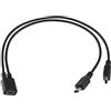 OTOTEC Cavo Sdoppiatore Mini USB Da 1 A 2 Y Cavo Di Ricarica Da 30 Cm Mini USB Femmina A 2 Mini USB Maschio Convertitore Per Auto GPS MP3 MP4 Telefono Cellulare Mouse Tastiera Disco USB