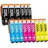 CLYWENSS Compatibili 33XL 33 XL Cartucce d'inchiostro Multipack per Epson Expression Premium XP-530 XP-540 XP-830 XP-7100 XP-900 XP-640 XP-630 XP-635 XP-645 XP530 XP540 XP830 XP7100 Stampante 15-Pezzi