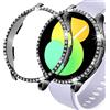 DEALELE 2-Pezzi Cassa Compatibile con Samsung Galaxy Watch 5 Pro (45mm), Bling Strass Diamante PC Anti-collisione Custodia protettiva Cover, Nero + Trasparente