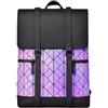 FANDARE Geometrica Zaino Donna Zaini Olografica Luminous Zaino Casual Zaino PC zaino Borsa da Cabina per Voli Zaino Lavoro viaggio Ufficio tech Zaini Scuola Università PU pelle Borse da scuola