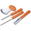 Zenker Set 4 Strumenti Professionali per Intagliare Zucca Halloween, con Coltello Seghettato, Punteruolo, Sgorbia e Cucchiaio Scavino, Acciaio Inox, Utensili da cucina Ideali per Bambini e Adulti