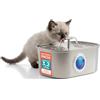 AqpetFriends Fontana per Gatti in Acciaio Inox 3.2L - Dispenser Acqua Automatico Ultra Silenzioso con Filtro Multistrato - Fontanella per Gatti e Cani, Acqua Sempre Pulita
