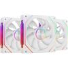 Mars Gaming MF-LINKFINITYKIT2, Kit 3 Ventole Modulare PWM 12cm, Illuminazione ARGB Infinity Mirror, Sistema Modulare LINKFINITY, Connessione Magnetica, Configurazione Flessibile 2+1 Senza Cavi, Bianco