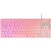 Mars Gaming MK023, Tastiera Gaming TKL, Tecnologia Ibrida H-Mech, Illuminazione FRGB Rainbow, Anti-ghosting, Compatibilità Universale, Rosa, Lingua Spagnola