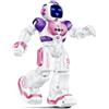 Ruko 6088 Robot Programmabile Interattivo per Bambini 3-6 Ann, Rosa | Controllo tramite gesti, telecomando e app mobile, robot interattivo ricaricabile, volti LED e giochi di domande e risposte.