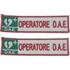 Handmade Toppa Ricamata Operatore D.A.E. BLSD 12 cm a strappo | Set da 2 Pezzi, Chiusura a Strappo, Logo DAE Ricamato, Bordo Rosso, Uso Professionale