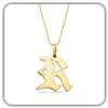 Handmade Collana con iniziale e nome in argento 925 scritta gotica | Personalizza questa collana con un'iniziale e un nome; un gioiello curato e versatile per lo stile quotidiano.