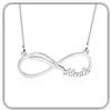 Handmade Collana con nome in argento sterling motivo piuma motivo infinito, fine | Personalizza questa collana con un nome; un gioiello curato e versatile per lo stile quotidiano.
