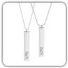 Handmade Collana con iniziale in argento 925 per coppia formato verticale | Personalizza questa collana con un'iniziale; un gioiello curato e versatile per lo stile quotidiano.