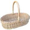 Handmade Cesta da raccolta in vimini, piccolo cesto per fiori in salice, 30 cm | Salice massiccio intrecciato a mano, prodotto in Lituania, 30 x 16 x 8 cm, il manico centrale lo mantiene in equilibrio, uova