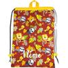 Handmade Generico Sacca Bambini Animali della Giungla Personalizzata 30x40 cm | Con Nome, Fodera Interna, Coulisse con Cordino, Manico Giallo a Pois, Per Bambini