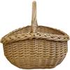 Handmade Piccolo cesto ovale in vimini per frutta, 29 x 19 cm, oro | Salice massiccio intrecciato a mano, prodotto in Lituania, 29 x 19 x 16 cm, intreccio arieggiato, manico curvo
