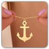 Handmade Collana in argento 925, motivo ancora, finitura dorata | Questa collana presenta un motivo ancora; un accessorio versatile dallo stile curato.
