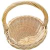 Handmade Mini cesto in vimini con manico arcuato, 20 cm, oro | Salice massiccio intrecciato a mano, prodotto in Lituania, 20 cm across, intreccio fitto e uniforme, bagno, scrivania, regali