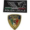 Handmade 2 Patch Pegaso Polizia Locale da borsone/zaino e tempo libero | A strappo. Toppa Ricamata, Stemma con Bandiera, Linea Blu, Pronto Intervento, Uso su Zaino