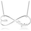 Handmade Collana con nome in argento sterling motivo cuore motivo infinito, fine | Personalizza questa collana con un nome; un gioiello curato e versatile per lo stile quotidiano.