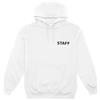 Handmade Felpa con cappuccio e scritta STAFF davanti e dietro NM (Bianco, M)