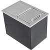 GarveeHome Grandezza Capacità Isolata - Ghiacciaia Incasso Acciaio Inox 304 - Ideale per Cucina Esterna, BBQ, Bar - Coperchio Scorrevole, Tubo Scarico, Nero e Argento - 27×18×21 pollici