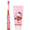Silvergear Hello Kitty® Set Spazzolino da Denti e Dentifricio per Bambini | Spazzolino con Ventosa e Cappuccio | Dentifricio 50ML al Fluoro | Dai 3 Anni | Rosa