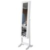 DRW Specchio portagioie da Pavimento in Legno, Bianco, 145 x 39 x 37,5 cm