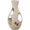 DRW Lampada da tavolo in ceramica traforata, beige ruvido, 34 x 18 x 18 cm