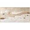 DRW Quadro su tela astratto con cornice in legno naturale in bianco, beige e marrone, 140 x 70 x 3 cm