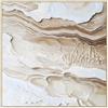 DRW Quadro su tela astratto con cornice in legno naturale in bianco, marrone e grigio, 100 x 100 x 3 cm
